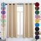 Flei Gardinen, Vorhang Blickdicht, Thermovorhang Kälteschutz, Gardinen Wohnzimmer, Beige, 140x100cm（HxB）, 1er Set