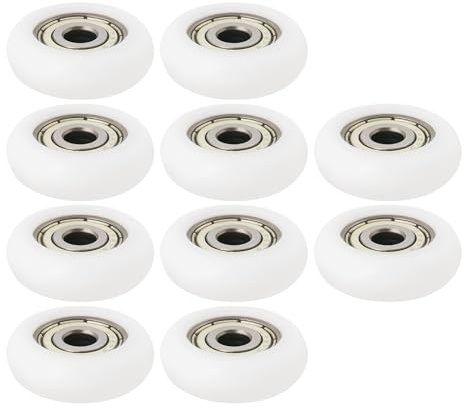 Create idea 10pcs Nylon Carbon Steel Pulley Wheels Ball Bearing Guide Roller for Furniture Hardware Accessories Sliding Doors Glass Sliding Doors (5x23x7mm)