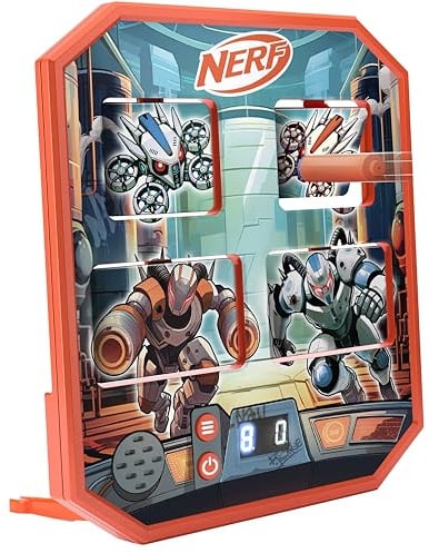 NERF BOT Arena Clash - Juego de Tiro Electrónico con Diana Interactiva para Blasters Nerf | Efectos de Sonido, Pantalla de Puntuación y 4 Modos de Juego | Juego de Acción para Niños y Adolescentes
