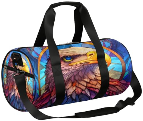 Mexpekil Seesack mit Schuhfach, wasserdicht, bunt, Adler, Reiserucksack für Fitness, Fitnessstudio, Wochenendausflüge, Bunter Adler