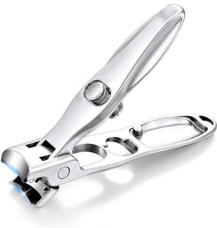 German Nail Clippers, 8 cm Nail Clippers for Seniors, Toenail Clipper for Elderly, Youth, Adults, Thick Nails, Home, Travel (Silver)
