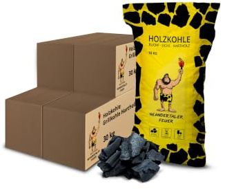 Neandertaler Feuer Holzkohle Grillkohle Buche - Charcoal BBQ 5 x 30 kg Kohle für Grill Smoker Kamin | Grillholzkohle aus Laubholz Buchenholzkohle 150 kg | Restaurant Qualität