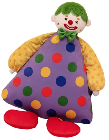 ZYMIADOU Lovely Clown Stoffpuppe Wurfkissen mit PP-Baumwoll-Füllung Design für Kinder emotionalen Komfort und frühes Lernen Kuschel-Clown Stofftier