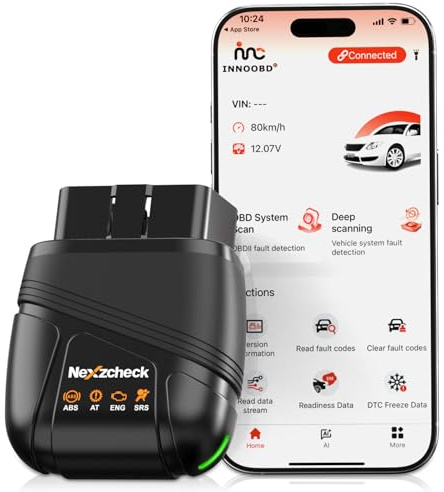 OBD2 Auto Diagnostica OBD Bluetooth: 5.1 OBD2 Scanner Diagnosi Auto Professionale in Italiano per Motore/AT/ABS/SRS Diagnostics - Multi Marche Auto iOS Android Windows - Aggiornamento Gratuito a Vita