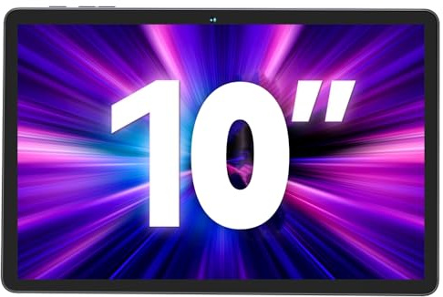 Tablet Android 13, 10,1 pollici, schermo HD+ IPS, Quad-Core, 16 GB RAM + 128 GB, batteria 6580 mAh, WiFi 6, Bluetooth, doppi altoparlanti, blu