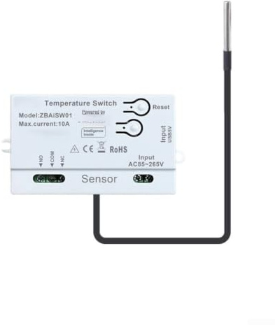 Thermostat WiFi intelligent pour moniteur de température Zigbee avec capteur étanche pour chauffage au sol, brassage, vivarium, reptile 86 mm (B)