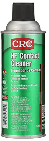 CRC HF Contact Cleaner 03125 – 11 WT OZ, Clear, Electronics Cleaner, Suitable For Higher Flashpoint Applications (Pack of 1)