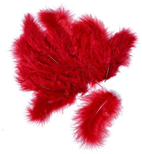 VBS 15 Marabufeder 10cm Federn zur Deko flauschig Ostern Deko Gestecke Kränze Rot