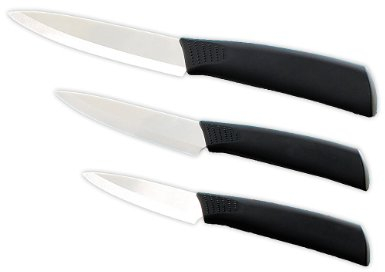 Rosenstein & Söhne Messerset: 3er-Set: Schäl-, Obst- und Universal-Keramikmesser (Keramikmesserset, Keramik-Küchenmesser-Set, Schäler)