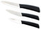 Rosenstein & Söhne Messerset: 3er-Set: Schäl-, Obst- und Universal-Keramikmesser (Keramik-Küchenmesser-Sets, Kochmesser, Schäler)