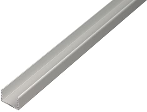Alberts 030531 U-Profil | selbstklemmend | Aluminium, silberfarbig eloxiert | 2000 x 12,9 x 10 mm
