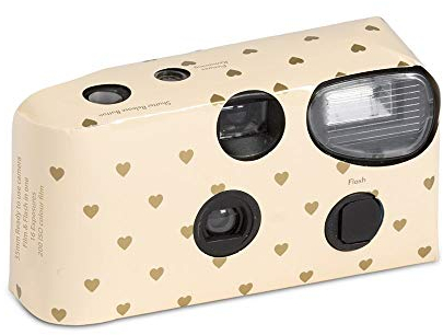 Weddingstar Inc. Single Use Camera - Ivory and Gold Hearts Design