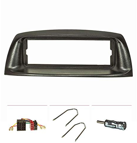 tomzz Audio 2414-027 Radioblende Set kompatibel mit FIAT Punto 188 Bj.1999-2005 schwarz mit Radioadapter ISO Antennenadapter ISO DIN Entriegelungsbügel