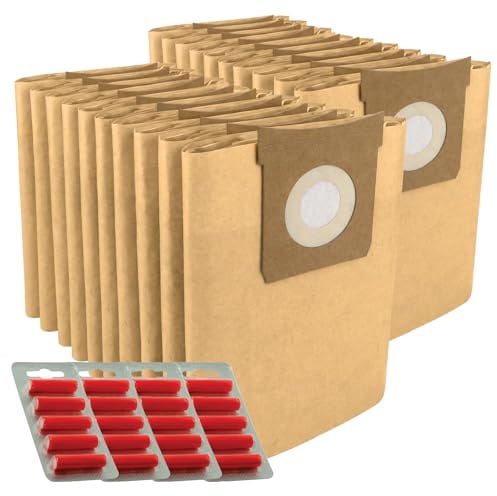 SPARES2GO Strong Dust Bags for Titan 16L 20L 30L 40L Vacuum Cleaners (Pack of 20 + 20 Fresheners)