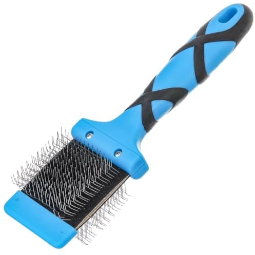 GROOM PROFESSIONAL Doppelseitige Flexibel Drahtbürste - Drahtbürste für Hunde - Hundebürste zum Entfilzen - Komfortable Bürste für Haustiere - Perfekt für die Tägliche Fellpflege - Fest