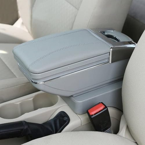 AutoSunshine Armlehnen-Aufbewahrungsbox für die Mittelkonsole aus Leder, kompatibel mit Volkswagen Polo Mk4 (9N/9N3) 2002-2003-2004-2005 2006-2007-2008 2009