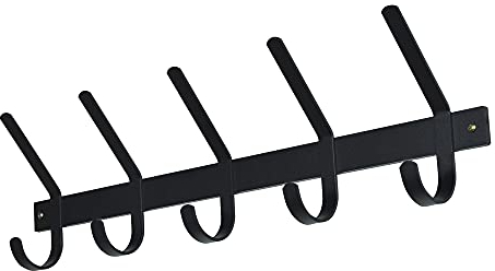 Spinder Design – Dexter Wandgarderobe / Garderobe -21x70x8.2cm - 5 haken – Schwarz