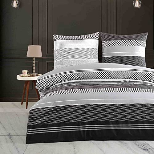 Buymax® Bettwäsche 200x220 100% Baumwolle 3-Teilig Bettbezug - Bettwäsche-Sets 200 x 220cm mit 2 mal Kissenbezüge 80x80cm, ÖKO-TEX Renforcé-Bettdeckenbezug Set mit Reißverschluss