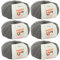 Babywolle zum Häkeln - Merino Baby grau (Fb 6050) - 6 Knäuel Merinowolle Baby grau + GRATIS Label - 25g/140m - Nadelstärke 2,5-3mm - Babygarn 100% Merino - Baby Babywolle zum Häkeln weich von MyOma
