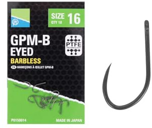 Preston Innovations GPM-B Eyed Barbless Hooks Size 16 (p0150014)