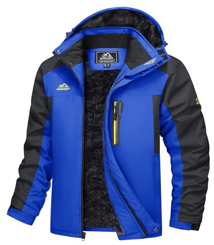 TACVASEN Herren Wasserdicht Winter Skijacke Warme Snowboardjacke Outdoorjacke Gefüttert Winterjacke (S, Blau)
