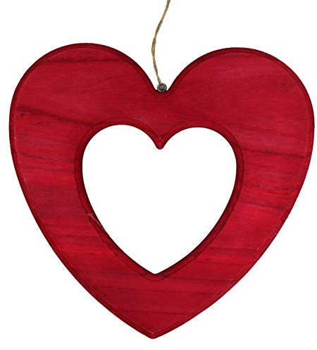 Holz Deko Hänger Herz - rot 20 cm