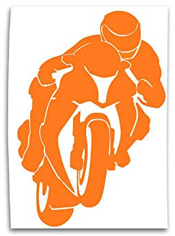 RACEFOXX Motorradfahrer Motorrad Motorradaufkleber Auto Aufkleber Autoaufkleber Sticker (orange)
