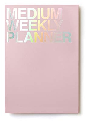 JSTORY Mittlerer Wochenplaner, flach liegend, undatiert, ganzjährig, flexibler Einband, Einheitsgröße, Rosa