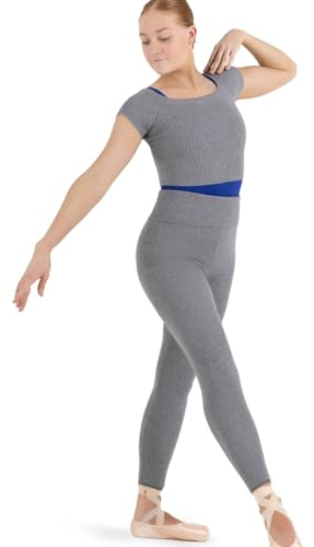 Capezio Damen Ribbed Sweater Knit Legging Pullover, Grau, L