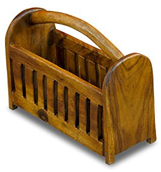 Kinaree Massivholz Zeitungsständer - 42 cm Zeitunghalter Zeitschriftenständer Akazie