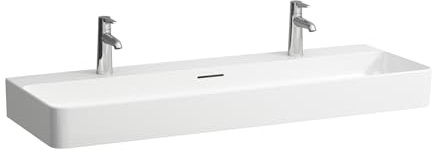 LAUFEN VAL Vasque sur Meuble, 2 Trous pour Robinet, avec trop-Plein, 1200x420, Blanc, Coloris: Blanc - H8102890001071