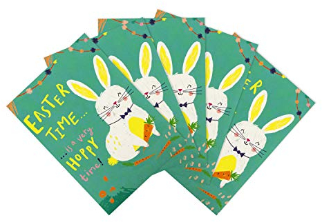 Hallmark Kleine Osterkarten, 5 Stück in 1, niedliches Design mit grünen Umschlägen