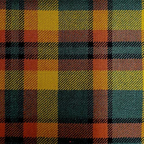 Irish Tartan Fabric Material Medium Weight County Derry-Londonderry Irish Plaid Pure New Wool 1 Metre