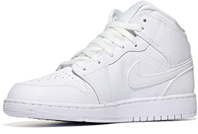 Nike Air Jordan 1 Mid (GS), Fitnessschuhe für Kinder, White 01, 38 EU