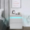CLIPOP Nachttisch Hochglanzfront Kommode mit 2 Schubladen mit 16 Farben RGB LED-Leuchten, 2 Schubladen Schrank Nachttisch für Wohnzimmer Schlafzimmer Möbel (Weiß)