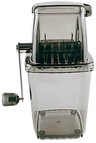 Transparent Handbuch Eis Zerkleinerer Ice Shaver Eiscrusher 1.2L, Eiscrusher Crushed Ice Maschine Eismaschine mit Handkurbel, Sommer Edelstahl Stromloser Eiszerkleinerer Bar Küche zubehör