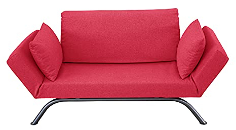 Deshome Smart Schlafsofa für 2-Sitzer mit Einzelbett 80 x 200 cm, mit Armlehnen bis zu 3 Klick-Klack-Sitzer, wasserabweisender Stoff, abnehmbarer Bezug, Matratze aus Waterfoam, hergestellt in Italien,