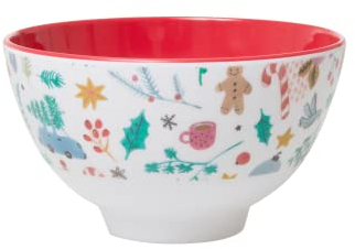 Rice Saladier en mélamine pour Noël ou le camping