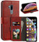 MILEGAO Schutzhülle für LG G7 ThinQ, magnetisch, PU-Leder, Brieftaschen-Stil, Business-Handyhülle, modische Klapphülle mit Kartenfach und Ständer, für LG G7+ 15,5 cm (6,1 Zoll), Rot