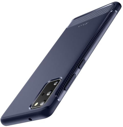 JETech Dünne Hülle für Samsung Galaxy S20 5G (2020), Dünne Handyhülle mit Stoßdämpfung und Kohlefaser Design (Blau)