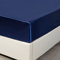 Nayoroom Spannbettlaken Satin 180x200cm Blau Seide Glanzsatin Glatt und Bequem Microfaser Spannbetttuch Bettlaken für Boxspringbett Topper Matratze bis 25 cm