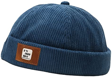 Faringoto Cordhut Docker Cap Brimless Hüte für Herren, dunkelblau, Einheitsgröße