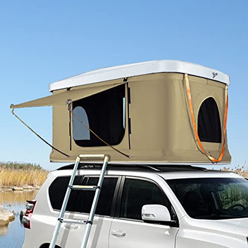 LKW-SUV-Camping-Dachzelt mit Leiter, wasserdichtes Hartschalen-Dachzelt für den Außenbereich, Aluminiumlegierung, Dachzelte für Camping, großen Raum, geeignet für 2-3 Personen(Style5)