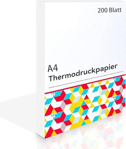 COLORWING A4-Thermodruckpapier für tragbaren Drucker M08F Mehrzweckpapier kompatibel für tragbare Drucker HPRT MT800 MT800Q und Brother PJ762 PJ763MFi, 200 Blatt