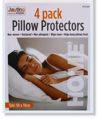 Pack of 4 Pillow Protectors Dust Proof Non allergenic Anti Allergy| Size 50x70cm| Helps keep pillows Fresh| Economy Bundle