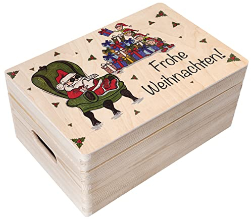 Creative Deco Personalisierte Holzkiste - Weihnachtsmann | Wunschtext Weihnachten Geschenke | Dein Eigener Wünsche Text Individuelle Geschenk | Weihnachtsdeko | Für Frauen, Männer