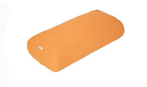 yogawood Yoga Bolster Rechteckig/Rectangular/Oblang Kapok Maße: L 60 x B 30 x H 15 cm (ca. 19 cm hoch mit Wölbung) Farbe: Orange