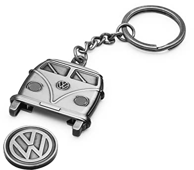 VW Volkswagen 1H1087703D Porte-clés T1 Bulli avec puce pour chariot, argenté, taille unique