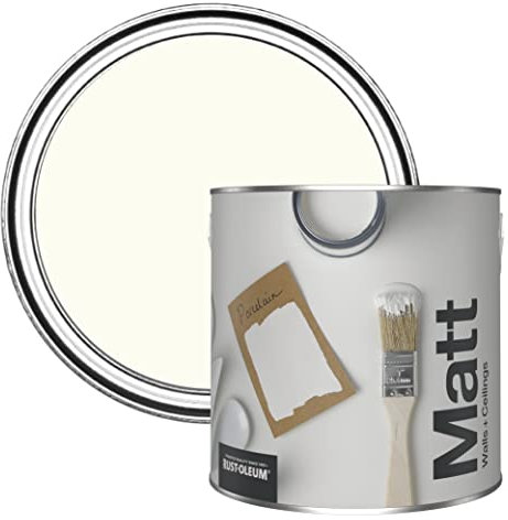 Rust-Oleum Colours Matt Emulsion Wall and Ceiling Paint - Porcelain 2.5L