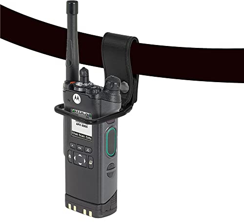 Rodrivan Leder Duty Gürtel Radiohalter kompatibel mit Motorola APX, EMTs - Motorola Radio Holster passend für Rettungsgürtel, Feuerwehrausrüstung - Feuerwehrmann Funkgurt und Halterung